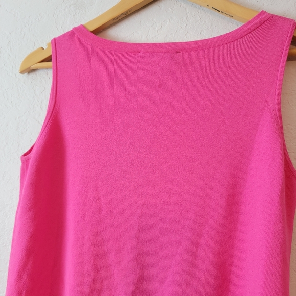 Vintage Hot Pink Y2K 90s Grommet Belt Bimbo Scence Clubbing Mcbling Tank Top M - Picture 11 of 16